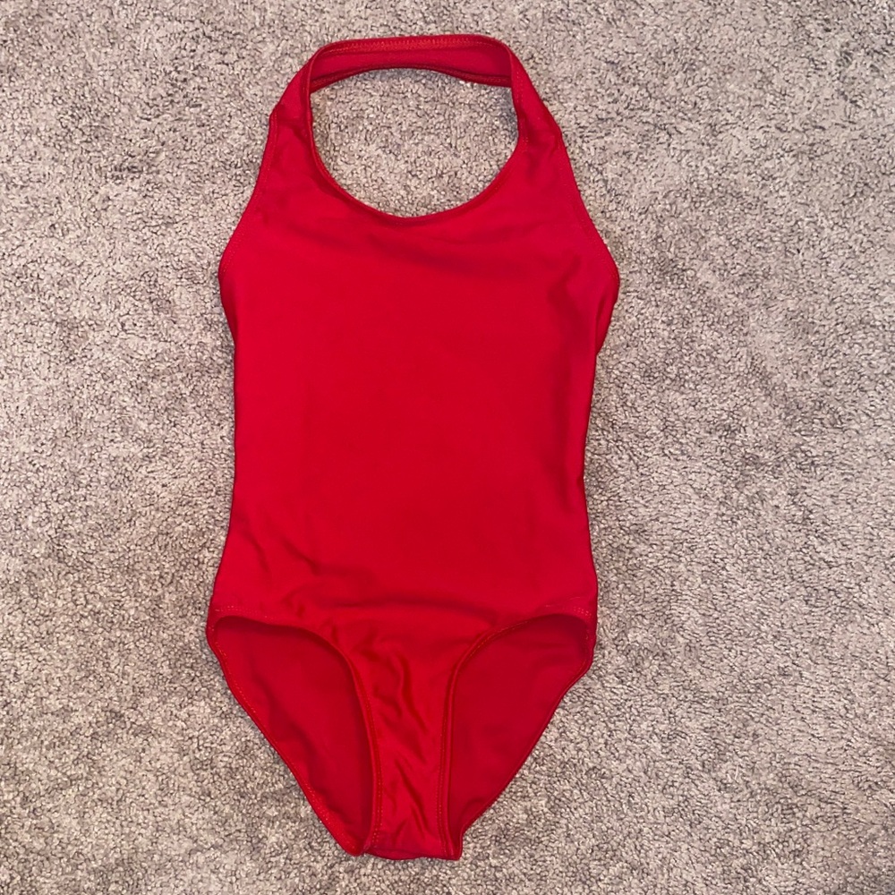 Red Halter Neck Dance Leotard